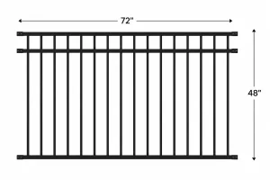 Frontier Global 48-inch by 72-inch 3-rail black aluminum fence panel