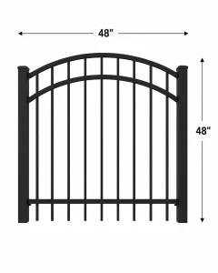 Frontier Global 4-foot black aluminum arched walk gate