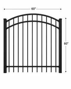 Frontier Global 5-foot black aluminum arched walk gate