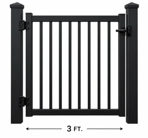 Frontier Global 3-foot black aluminum gate