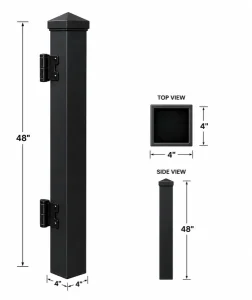 Frontier Global black aluminum gate post