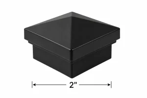 Frontier Global 2-inch black aluminum post cap